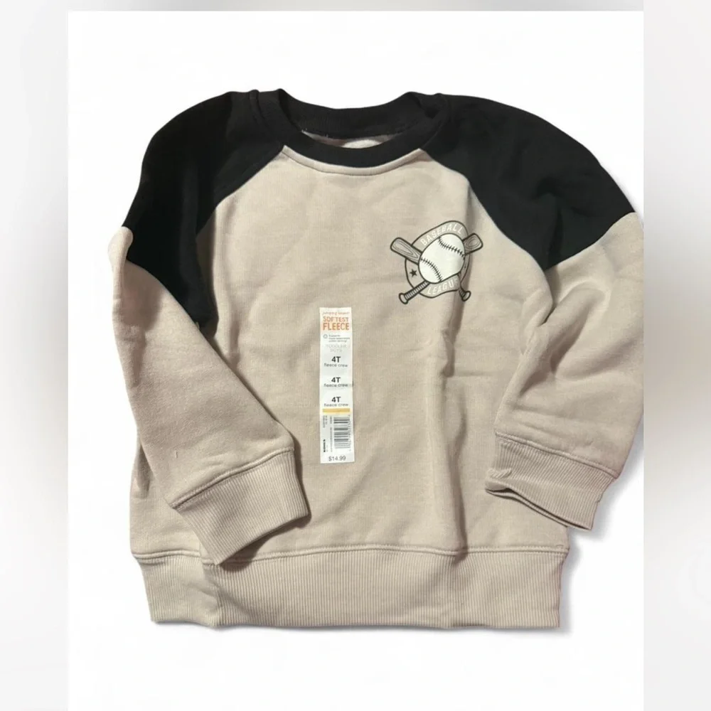 Jumping Beans Black and Cream Crewneck Sweater